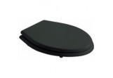 Seat WC duroplast Galassia Ethos black, with soft closing, hinges chrome, drewno powlekane poliestrem, do kompaktu