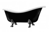 Bathtub freestanding Galassia Ethos 170 x 80 cm, włókno szklane, black/white, set drain, legs chrome, without overflow