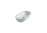 Countertop washbasin, oval Galassia Midas white, 70 x 37 cm, without overflow i otworu na baterię