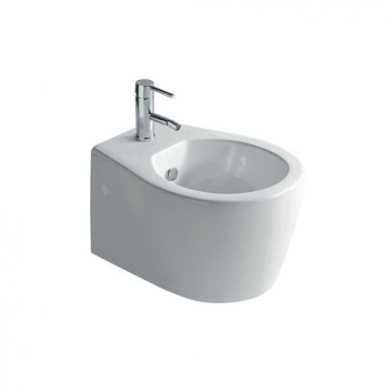 Wall hung bidet Galassia Midas white, 52 x 38 x 25 cm, overflow, battery hole- sanitbuy.pl