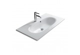 Washbasin wall-hung/countertop Galassia ERGO white, 85 x 45 cm, overflow, battery hole
