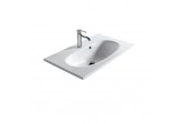 Washbasin wall-hung/countertop Galassia ERGO white, 75 x 45 cm, overflow, battery hole