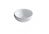 Washbasin round, countertop Galassia ERGO white, śr. 42 cm, without tap hole i przelewu