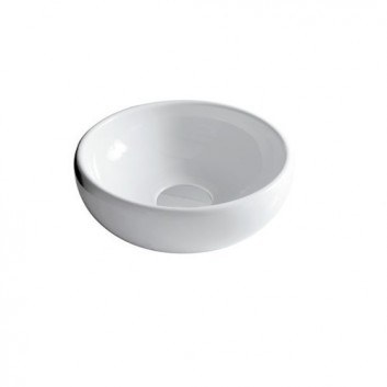 Washbasin round, drop in Galassia ERGO white, śr. 38 cm, without tap hole i przelewu- sanitbuy.pl
