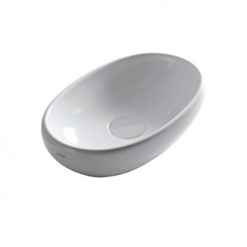 Washbasin round, countertop Galassia ERGO white, śr. 42 cm, without tap hole i przelewu- sanitbuy.pl