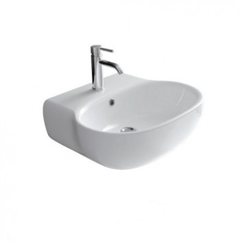 Washbasin oval, countertop Galassia ERGO white, 60 x 36 cm, battery hole i overflow- sanitbuy.pl