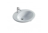 Recessed washbasin Galassia Eloise white, 62 x 52 x 22 cm, with tap hole