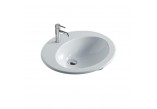 Countertop washbasin Galassia Macchia white, 73 x 38,5 x 14 cm, without tap hole i przelewu- sanitbuy.pl