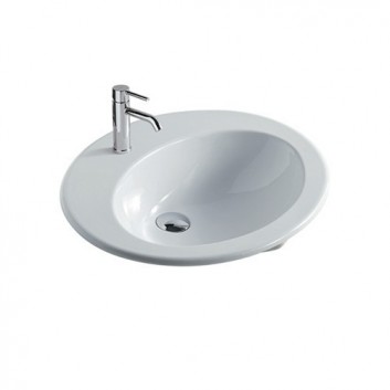 Countertop washbasin Galassia Macchia white, 73 x 38,5 x 14 cm, without tap hole i przelewu- sanitbuy.pl