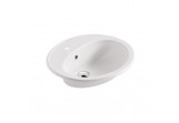 Recessed washbasin Galassia Eloise white, 57 x 48 x 22 cm, without tap hole, z overflow