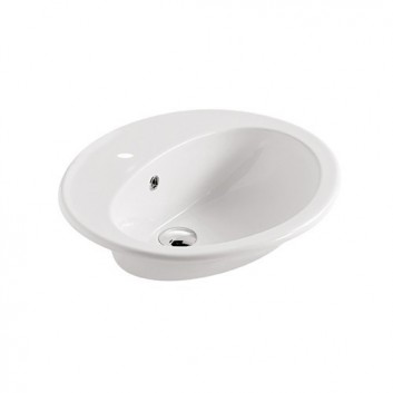 Countertop washbasin Galassia Eloise white, 62 x 52 x 22 cm, with tap hole- sanitbuy.pl