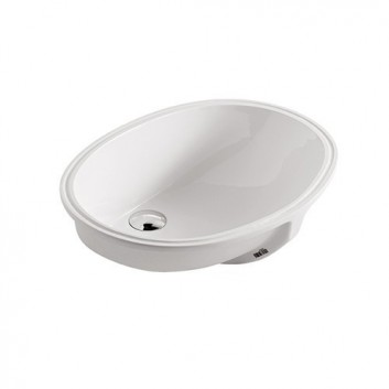 Recessed washbasin Galassia Eloise white, 57 x 48 x 22 cm, without tap hole, z overflow- sanitbuy.pl