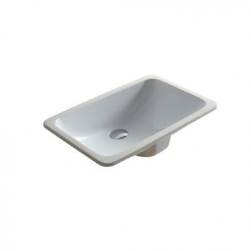 Under-countertop washbasin Galassia M2 white, 71 x 37 x 19 cm, without tap hole, z overflow- sanitbuy.pl