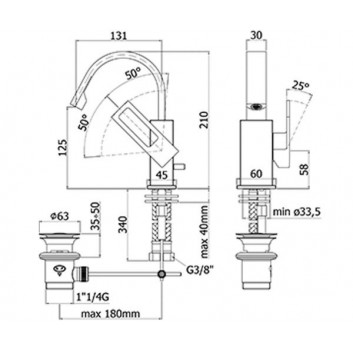 Bidet mixer with waste Paffoni Elle / Effe- sanitbuy.pl