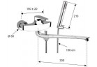 Wall mounted bath mixer with a long spout Daniel Omega