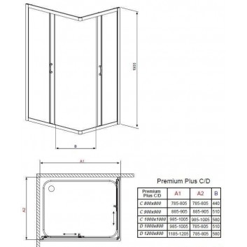 Square cabin Radaway Premium Plus C 100x100 glass transparent, chrome - sanitbuy.pl