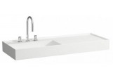 Wall-hung washbasin 120x46x12 cm Laufen Kartell bez systemu przelewowego 3 otwory na baterię, white 