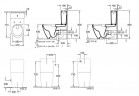 Bowl WC standing washdown model, 37 x 70 cm, Weiss Alpin, drain poziomy Villeroy & Boch Subway 2.0, directflush, 5617R001
