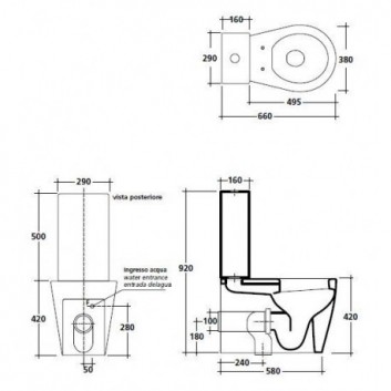 Cistern ceramic Galassia Midas 29x16xh50- sanitbuy.pl