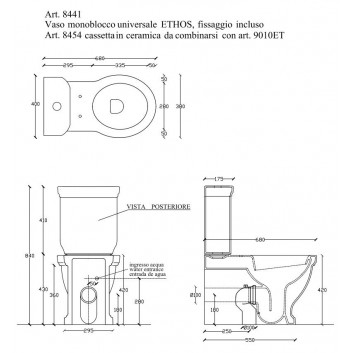  Close-coupled wc washdown model 68x38cm, with waste uniwersalnym, black Galassia Ethos- sanitbuy.pl