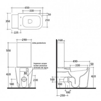 Close-coupled wc Wc 650 x 350 x 420 mm Galassia MEG11 - sanitbuy.pl