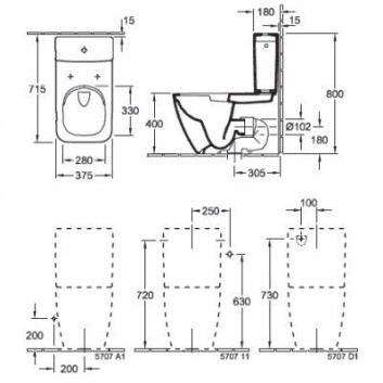 Bowl Wc kompaktowa drain uniwersalny Villeroy & Boch Venticello- sanitbuy.pl