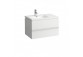 Washbasin wall mounted asymmetric 750 x 480 mm shelf on the right stronie with tap hole white Laufen LIVING SQUARE- sanitbuy.pl