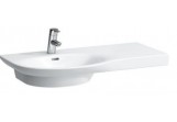 Washbasin wall mounted Laufen PALACE asymmetric 900 x 460 mm with tap hole shelf on the right stronie white
