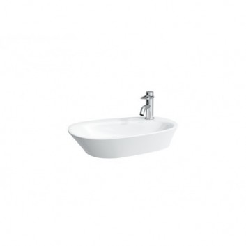 Countertop washbasin witk shelf 600 x 400 white z otw. na baterię white- sanitbuy.pl