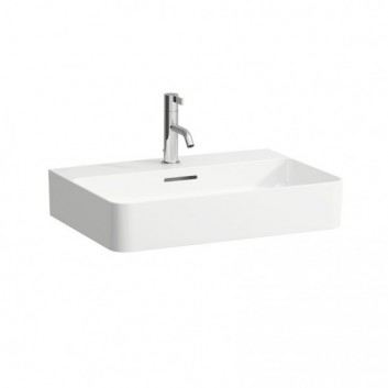Washbasin ścienno-countertop 600 x 420 mm SaphirKeramik with tap hole white- sanitbuy.pl