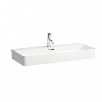 Washbasin wall mounted Laufen Val 950 x 420 mm SaphirKeramik with tap hole white - sanitbuy.pl