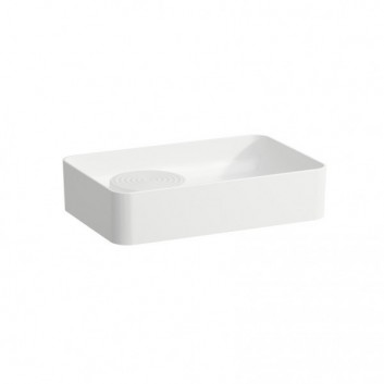 Countertop washbasin Laufen Val 550 x 360 mm SaphirKeramik without tap hole with hole przelewowym white- sanitbuy.pl