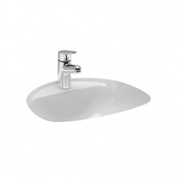 Under-countertop washbasin Laufen Bijou 445 x 400 mm with tap hole i otworem przelewowym white- sanitbuy.pl