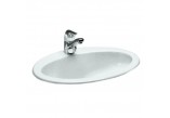 Countertop washbasin Laufen Indova 610 x 480 mm with tap hole i otworem przelewowym white- sanitbuy.pl